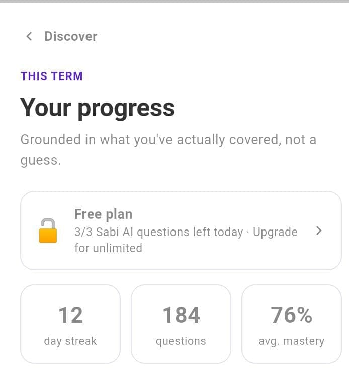 AbSTopiq progress tracking screen