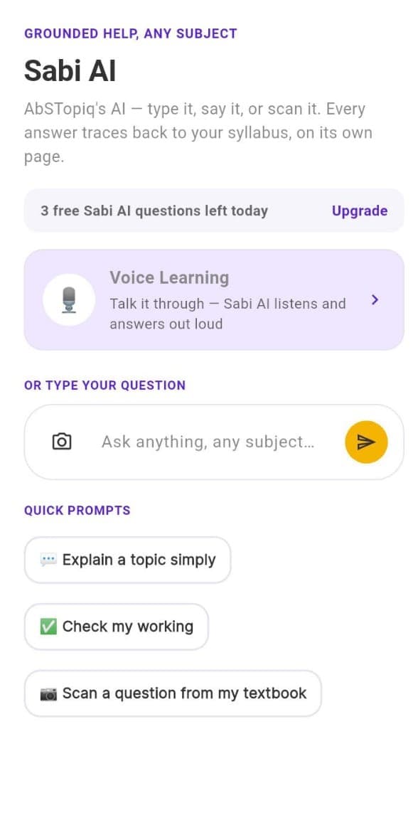 AbSTopiq Sabi AI conversation with citations